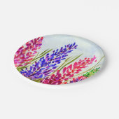 水彩画の花の芸術のLupineの野生の花のピンク ペーパープレート (アングル)