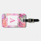 水彩画の花の荷物のラベル ラゲッジタグ (正面横)