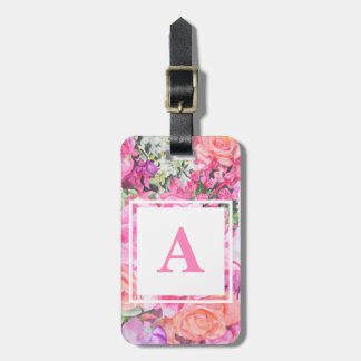 水彩画の花の荷物のラベル ラゲッジタグ