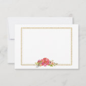 水彩画の花の金ゴールドのグリッターのモダンは感謝していしています サンキューカード (裏面)