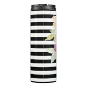 水彩画の花は及び縞で飾ります タンブラー (裏面)