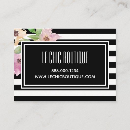 水彩画の花は及び縞で飾ります 割引カード (裏面)