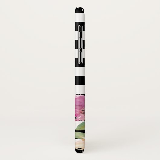 水彩画の花は及び縞で飾ります Case-Mate iPhoneケース (裏面/左)