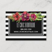 水彩画の花及びストライプな休日の割引 割引カード (裏面)