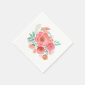 水彩画の花束 スタンダードカクテルナプキン (角)