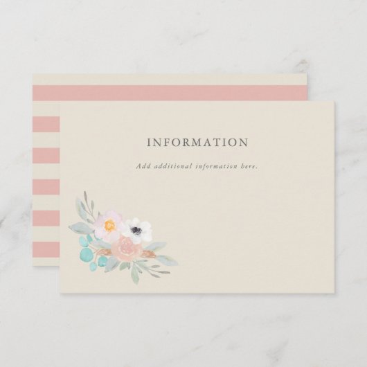 水彩画の花束、ブライダルシャワーの情報カード 招待状 (正面/裏面)