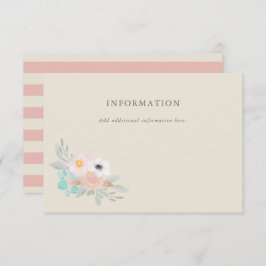 水彩画の花束、ブライダルシャワーの情報カード 招待状