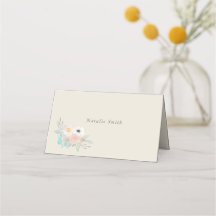 水彩画の花束、プレイスカード