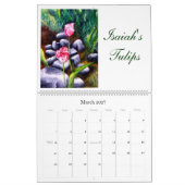 水彩画の花柄のカレンダー カレンダー (3月 2027)