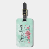 水彩画の花柄の夢 ラゲッジタグ (正面縦)