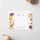 水彩画の花柄は感謝していしています ノートカード (正面/裏面インサイチュ)
