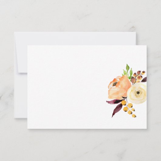 水彩画の花柄は感謝していしています ノートカード (裏面)