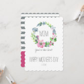水彩画の花柄及び蝶|母の日 カード (正面/裏面インサイチュ)