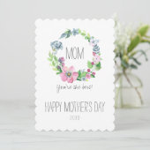 水彩画の花柄及び蝶|母の日 カード (スタンド正面)
