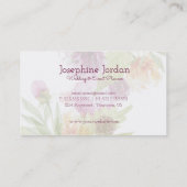 水彩画の花柄及び金ゴールドホイルのモダンな名刺 名刺 (裏面)