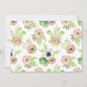 水彩画の花柄及びSucculents -日付を救って下さい セーブザデート (裏面)