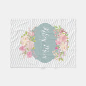 水彩画の花柄毛布 フリースブランケット (正面(横))