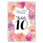 水彩画の花柄 テーブルナンバー (正面)