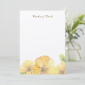 水彩画の花模様のサンキューカード サンキューカード (スタンド正面)