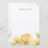 水彩画の花模様のサンキューカード サンキューカード (正面/裏面)