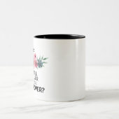 水彩画の花葉のソーシャルワーカー ツートーンマグカップ (中央)