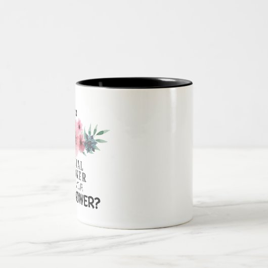 水彩画の花葉のソーシャルワーカー ツートーンマグカップ (中央)