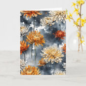 水彩画の花 キク カード (黄色い花)