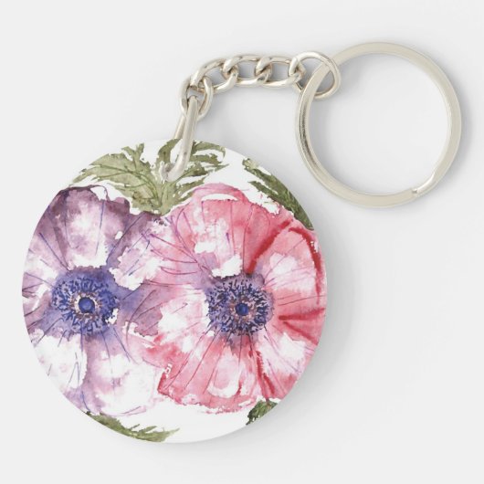 水彩画の花 キーホルダー (裏面)