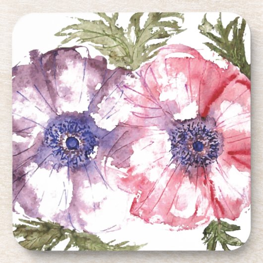 水彩画の花 コースター (正面)