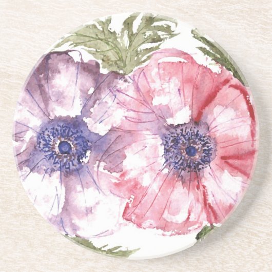 水彩画の花 コースター (正面)