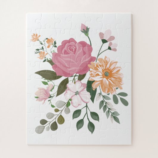 水彩画の花 ジグソーパズル (縦)