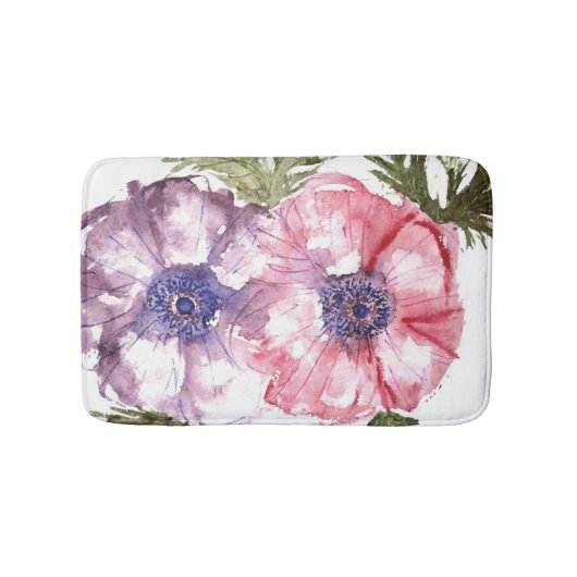 水彩画の花 バスマット (正面)
