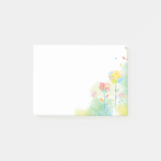 水彩画の花 ポストイット (正面)