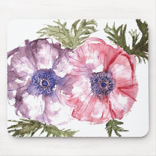 水彩画の花 マウスパッド (正面)