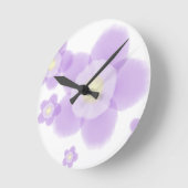 水彩画の花 ラウンド壁時計 (傾斜)