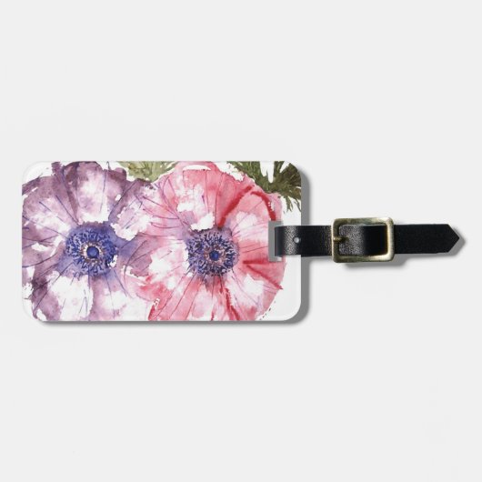 水彩画の花 ラゲッジタグ (正面横)