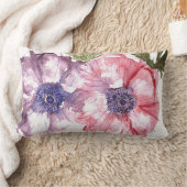 水彩画の花 ランバークッション (ブランケット)