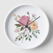 水彩画の花 壁時計 (正面)