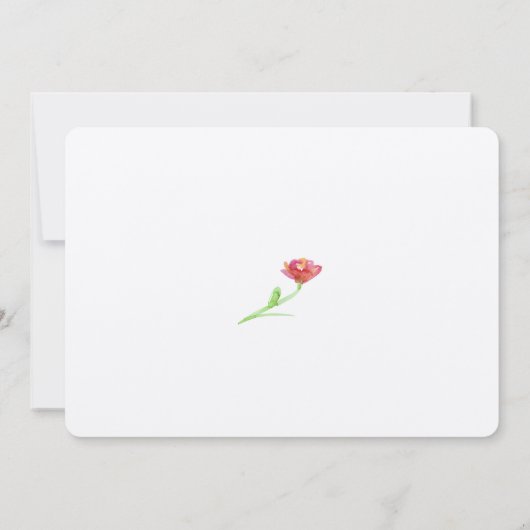 水彩画の花、母の日のブランチの招待状 招待状 (裏面)