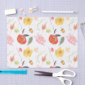 水彩画の花 薄葉紙 (クラフト)