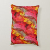 水彩画の芸術の赤い黄色 アクセントクッション (裏面(縦))