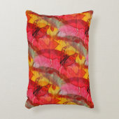 水彩画の芸術の赤い黄色 アクセントクッション (正面(垂直))