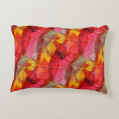 水彩画の芸術の赤い黄色 アクセントクッション (裏面)