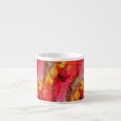 水彩画の芸術の赤い黄色 エスプレッソカップ (正面)