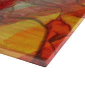 水彩画の芸術の赤い黄色 カッティングボード (角)