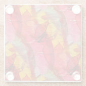 水彩画の芸術の赤い黄色 ガラスコースター (裏面)