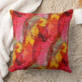 水彩画の芸術の赤い黄色 クッション (ブランケット)
