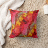 水彩画の芸術の赤い黄色 クッション (ブランケット)