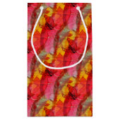 水彩画の芸術の赤い黄色 スモールペーパーバッグ (裏面)