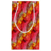 水彩画の芸術の赤い黄色 スモールペーパーバッグ (正面)